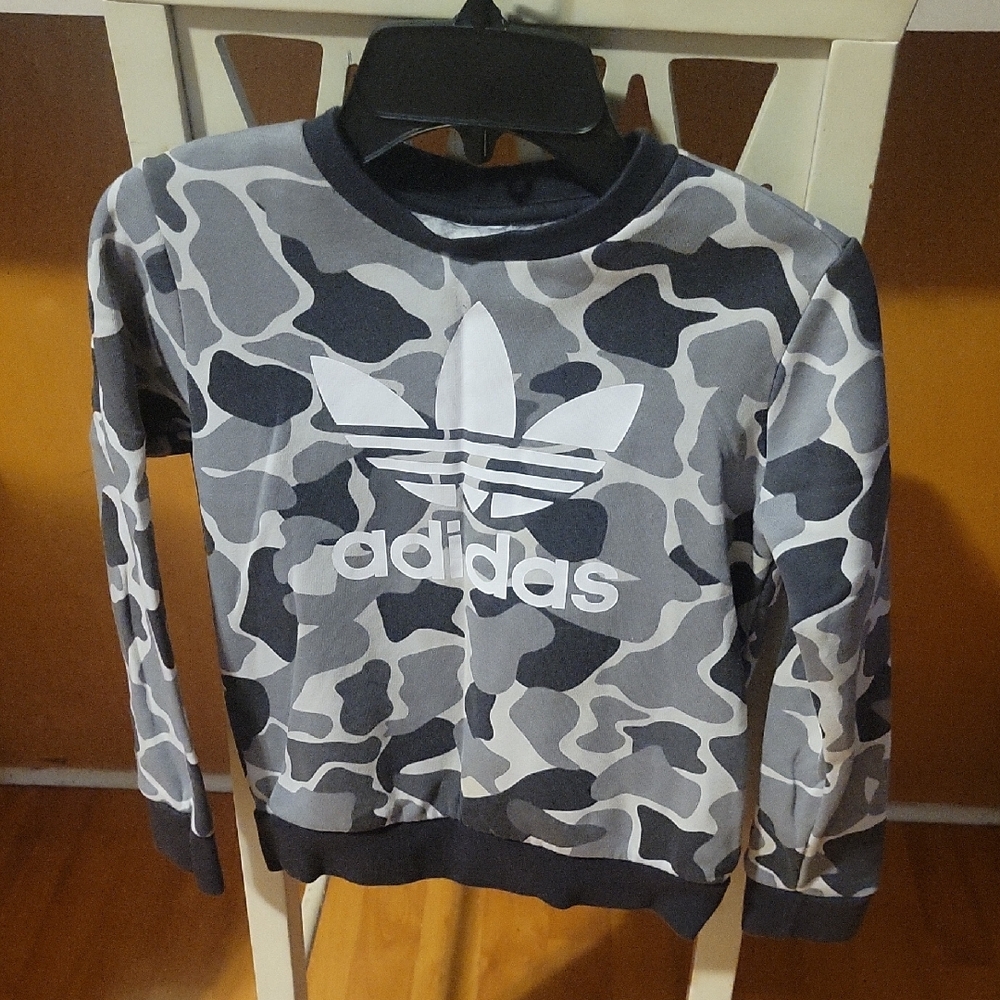 Adidas Gray Camouflage Crewneck